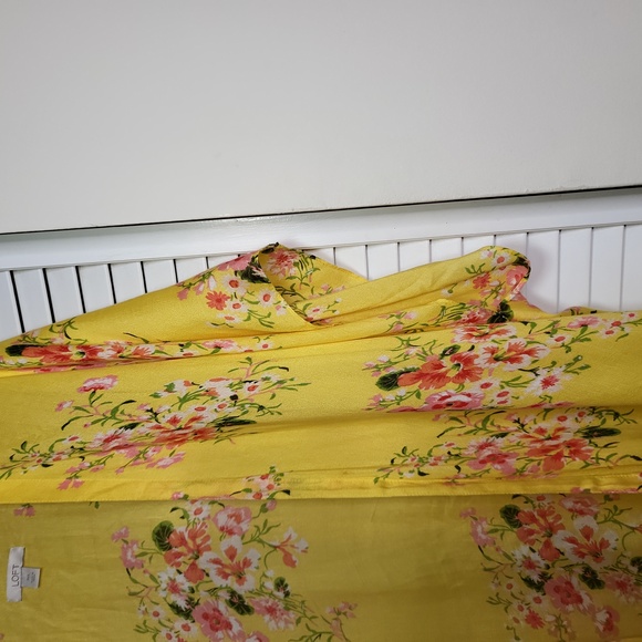 Loft M/L Dolman Sleeves Yellow Floral Kimono - Picture 6 of 6